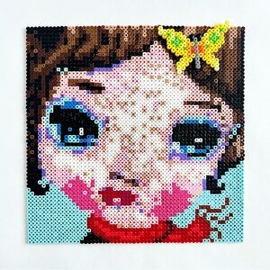 Perler Beads “Butterfly Girl” Art Piece